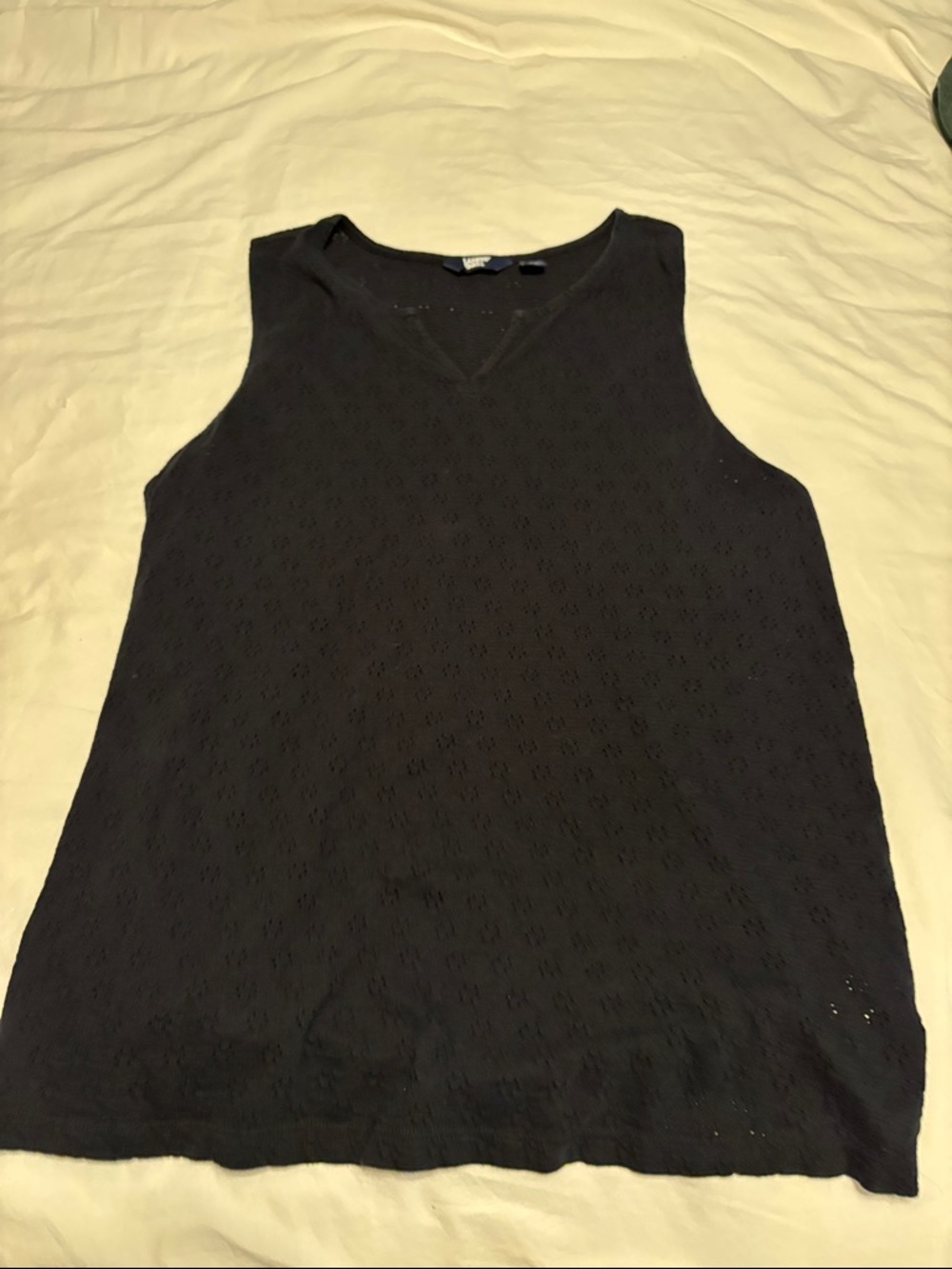 Lands End Black Knit Sleeveless Tank Top
